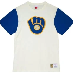 Mitchell & Ness T-Shirts & Tops-Color Blocked S/S Tee Milwaukee Brewers