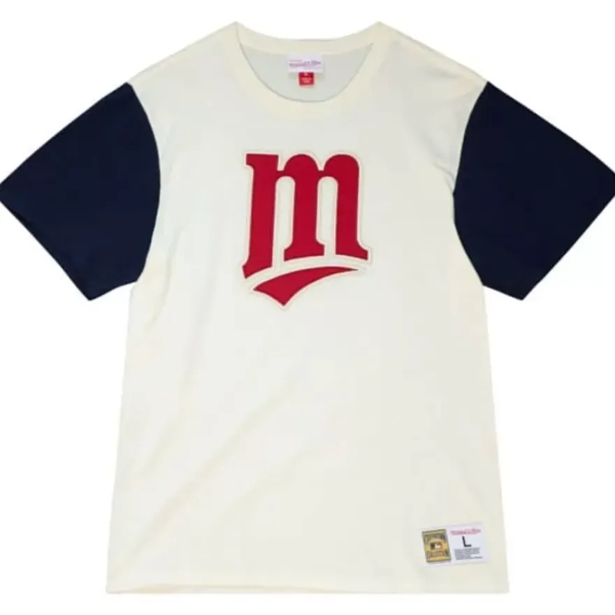 Mitchell & Ness T-Shirts & Tops-Color Blocked S/S Tee Minnesota Twins