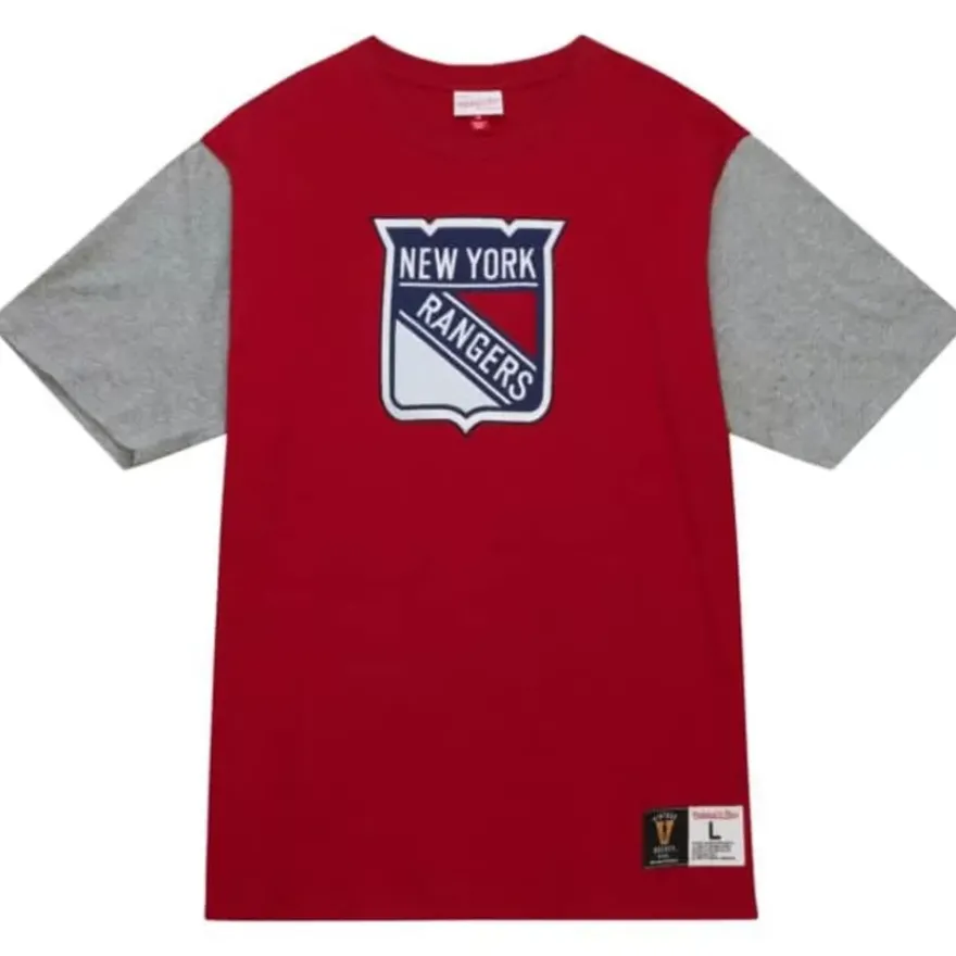 Mitchell & Ness T-Shirts & Tops-Color Blocked Ss Tee New York Rangers