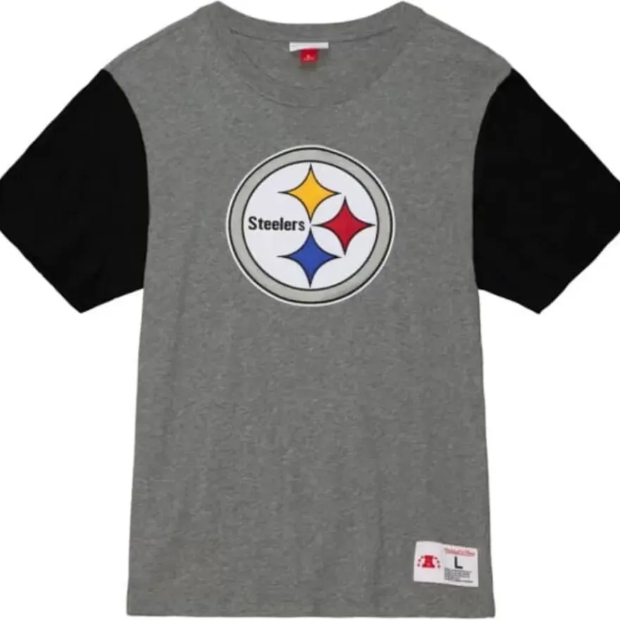 Mitchell & Ness T-Shirts & Tops-Color Blocked S/S Tee Pittsburgh Steelers
