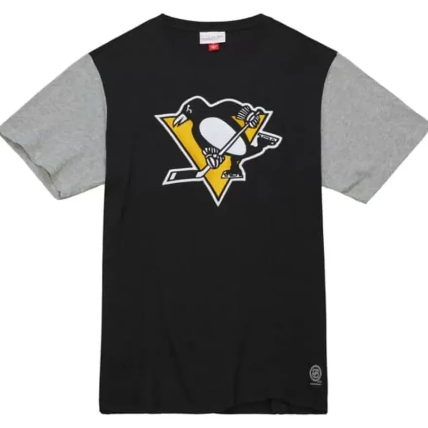 Mitchell & Ness T-Shirts & Tops-Color Blocked Ss Tee Pittsburgh Penguins