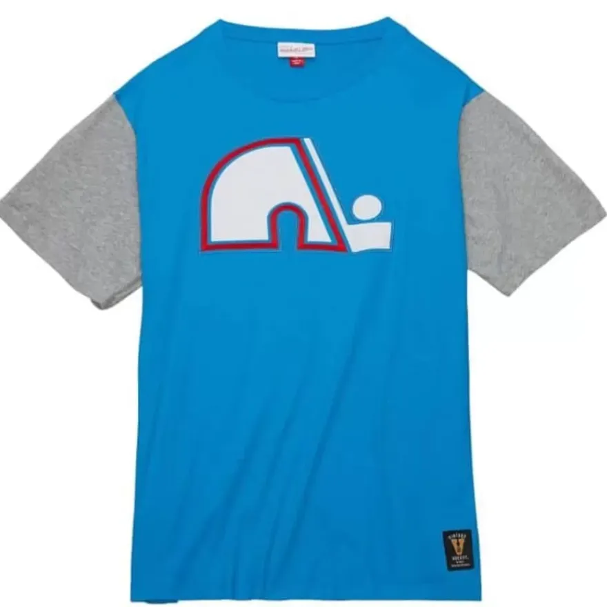 Mitchell & Ness T-Shirts & Tops-Color Blocked Ss Tee Quebec Nordiques