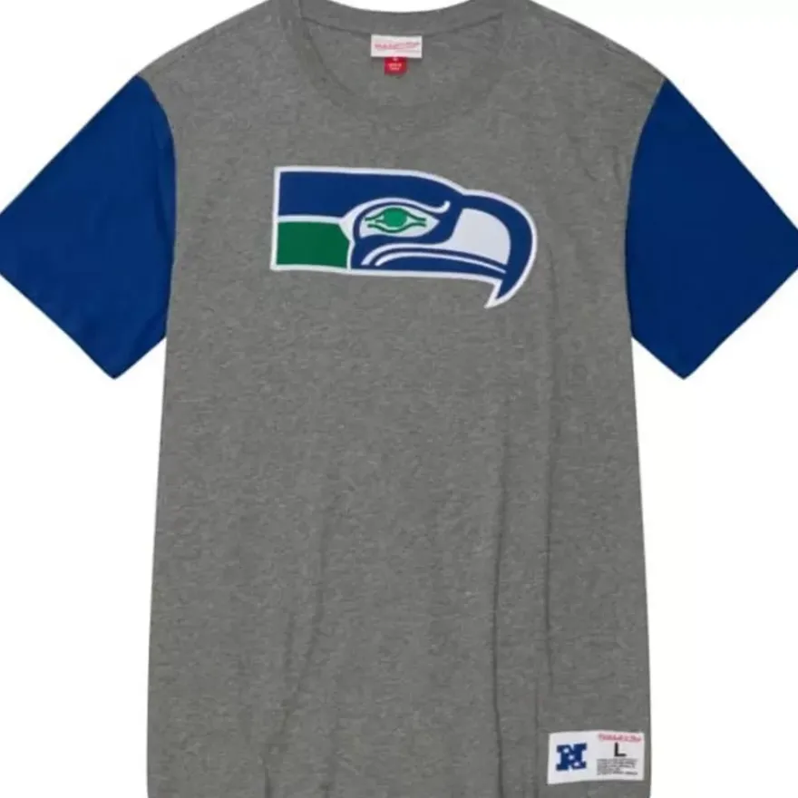 Mitchell & Ness T-Shirts & Tops-Color Blocked S/S Tee Seattle Seahawks