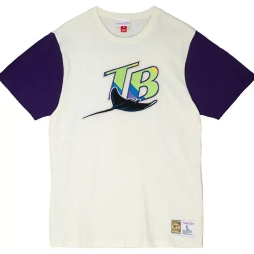 Mitchell & Ness T-Shirts & Tops-Color Blocked S/S Tee Tampa Bay Rays
