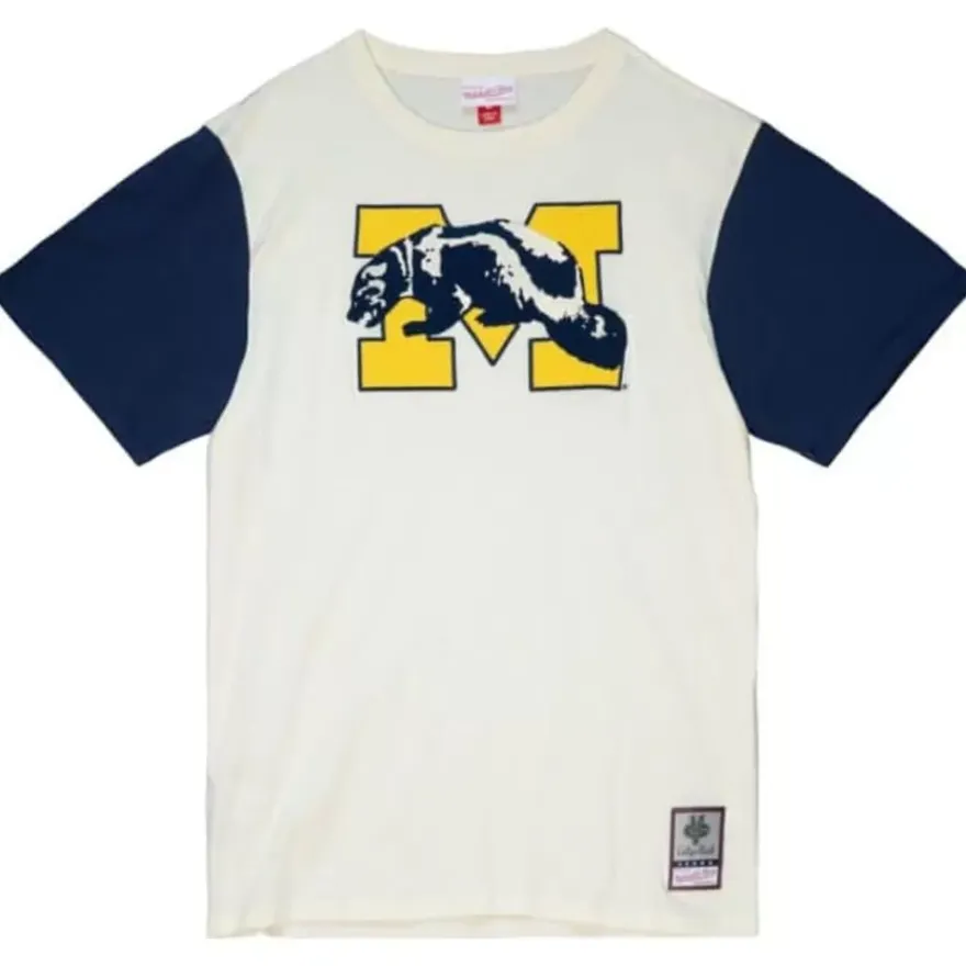 Mitchell & Ness T-Shirts & Tops-Color Blocked S/S Tee University Of Michigan