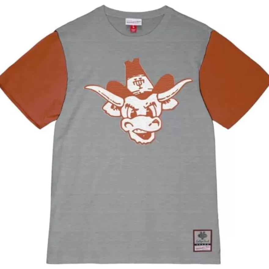 Mitchell & Ness T-Shirts & Tops-Color Blocked S/S Tee University Of Texas At Austin