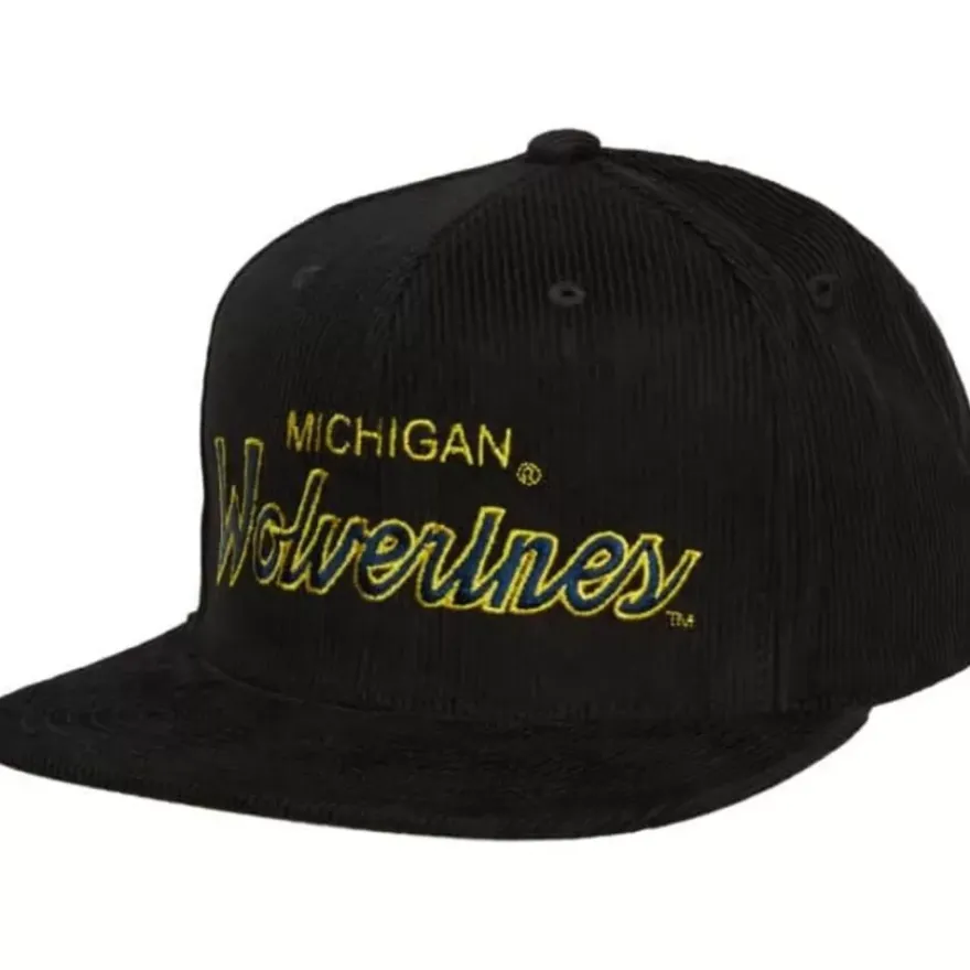 Mitchell & Ness Snapback-Cord Script Snapback University Of Michigan