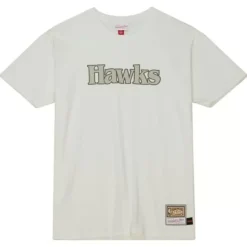 Mitchell & Ness T-Shirts & Tops-Cream Ss Tee Atlanta Hawks