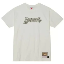 Mitchell & Ness T-Shirts & Tops-Cream Ss Tee Los Angeles Lakers