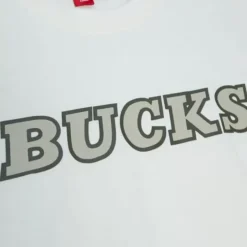 Mitchell & Ness T-Shirts & Tops-Cream Ss Tee Milwaukee Bucks