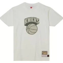 Mitchell & Ness T-Shirts & Tops-Cream Ss Tee New York Knicks