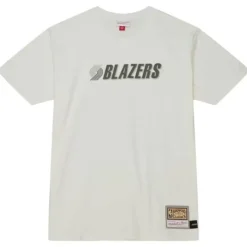 Mitchell & Ness T-Shirts & Tops-Cream Ss Tee Portland Trail Blazers