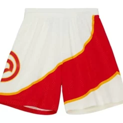 Mitchell & Ness Shorts-Cream Swingman Shorts Atlanta Hawks 1986