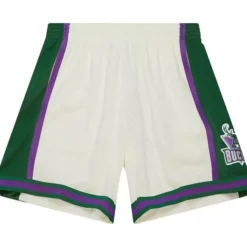 Mitchell & Ness Shorts-Cream Swingman Shorts Milwaukee Bucks 2000
