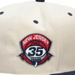 Mitchell & Ness Fitted-Cream Team Fitted Hwc Hat New Jersey Nets
