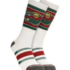 Mitchell & Ness Accessories-Cross Bar Crew Socks Minnesota Wild