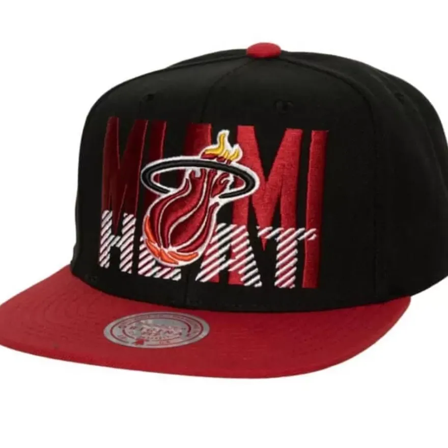 Mitchell & Ness Snapback-Cross Check Snapback Hwc Miami Heat