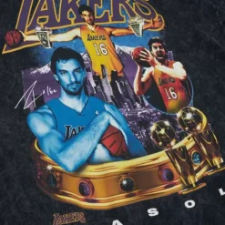 Mitchell & Ness T-Shirts & Tops-Crowned Tee Los Angeles Lakers Pau Gasol