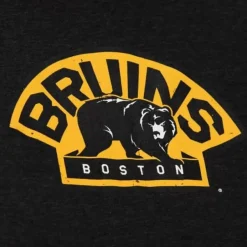 Mitchell & Ness Hoodies & Sweatshirts-Distressed Logo Hoody Boston Bruins