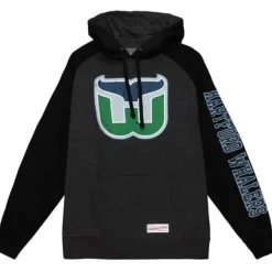 Mitchell & Ness Hoodies & Sweatshirts-Distressed Logo Hoody Hartford Whalers