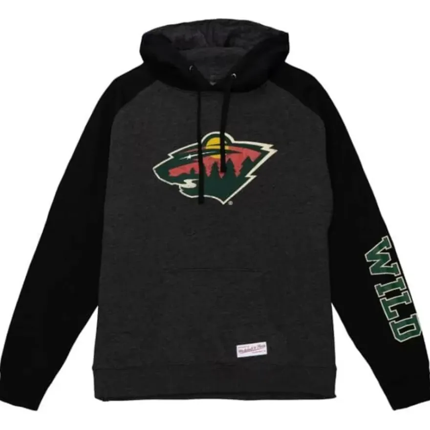 Mitchell & Ness Hoodies & Sweatshirts-Distressed Logo Hoody Minnesota Wild