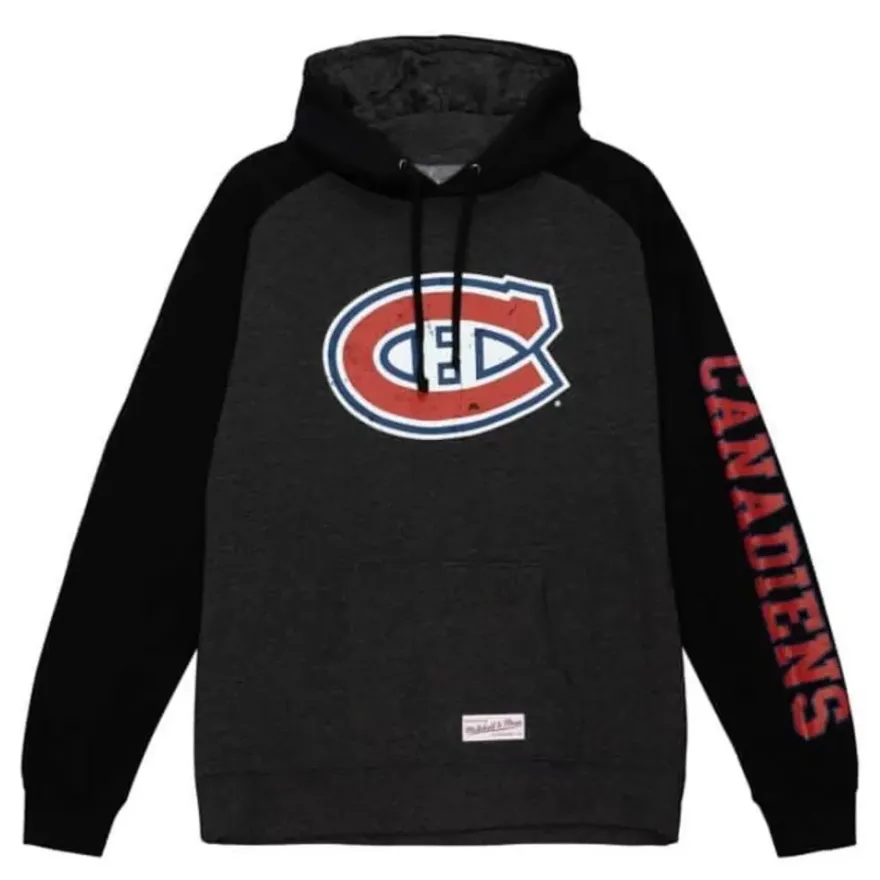 Mitchell & Ness Hoodies & Sweatshirts-Distressed Logo Hoody Montreal Canadiens