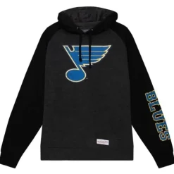 Mitchell & Ness Hoodies & Sweatshirts-Distressed Logo Hoody St. Louis Blues