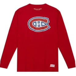 Mitchell & Ness T-Shirts & Tops-Distressed Logo Ls Tee Montreal Canadiens