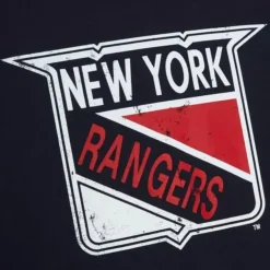 Mitchell & Ness T-Shirts & Tops-Distressed Logo Ls Tee New York Rangers