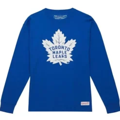 Mitchell & Ness T-Shirts & Tops-Distressed Logo Ls Tee Toronto Maple Leafs