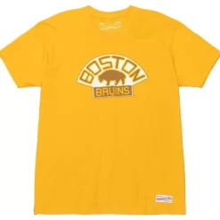 Mitchell & Ness T-Shirts & Tops-Distressed Logo Tee Boston Bruins