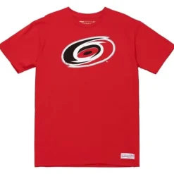 Mitchell & Ness T-Shirts & Tops-Distressed Logo Tee Carolina Hurricanes