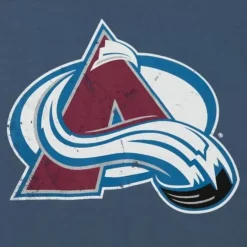 Mitchell & Ness T-Shirts & Tops-Distressed Logo Tee Colorado Avalanche