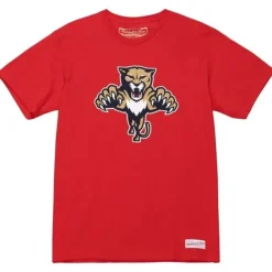 Mitchell & Ness T-Shirts & Tops-Distressed Logo Tee Florida Panthers