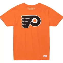 Mitchell & Ness T-Shirts & Tops-Distressed Logo Tee Philadelphia Flyers