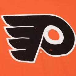 Mitchell & Ness T-Shirts & Tops-Distressed Logo Tee Philadelphia Flyers