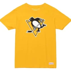 Mitchell & Ness T-Shirts & Tops-Distressed Logo Tee Pittsburgh Penguins