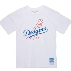 Mitchell & Ness T-Shirts & Tops-Dodgers Basic Logo 1 Tee Los Angeles Dodgers
