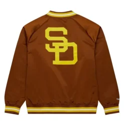 Mitchell & Ness Jackets & Outerwear-Double Clutch Lightweight Satin Jacket San Diego Padres