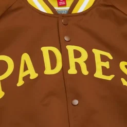 Mitchell & Ness Jackets & Outerwear-Double Clutch Lightweight Satin Jacket San Diego Padres