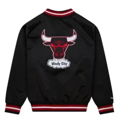 Mitchell & Ness Jackets & Outerwear-Double Clutch Lightweight Satin Jacket Chicago Bulls
