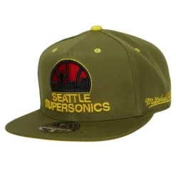 Mitchell & Ness Fitted-Dusty Olive Fitted Hwc Seattle Supersonics