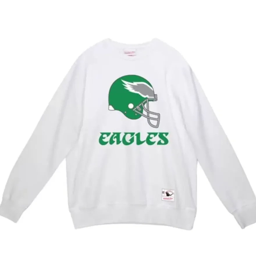 Mitchell & Ness Hoodies & Sweatshirts-E-A-G-L-E-S Crew Philadelphia Eagles
