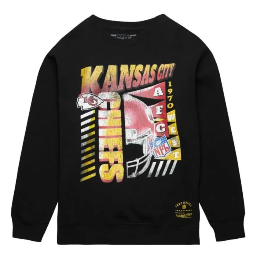 Mitchell & Ness Hoodies & Sweatshirts-Easy Cool Crewneck Sweatshirt Kansas City Chiefs