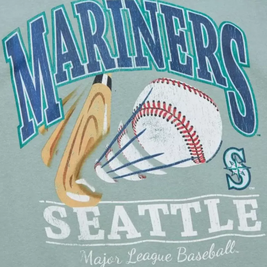 Mitchell & Ness Hoodies & Sweatshirts-Easy Cool Crewneck Sweatshirt Seattle Mariners