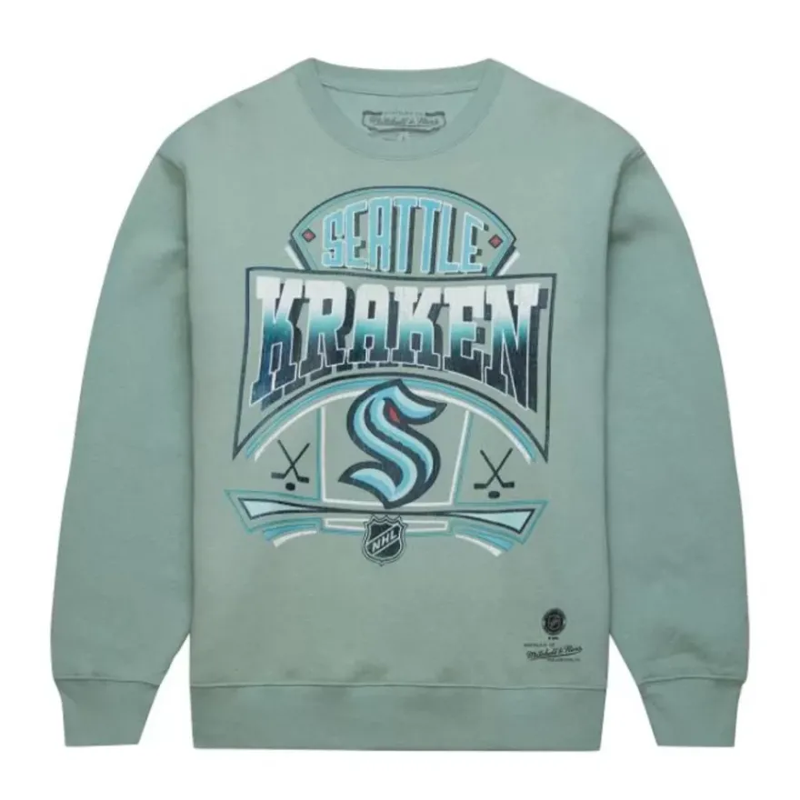Mitchell & Ness Hoodies & Sweatshirts-Easy Cool Crewneck Sweatshirt Seattle Kraken