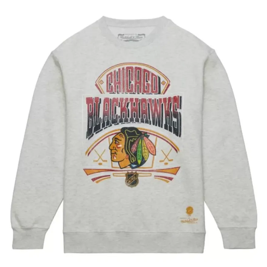Mitchell & Ness Hoodies & Sweatshirts-Easy Cool Crewneck Sweatshirt Chicago Blackhawks