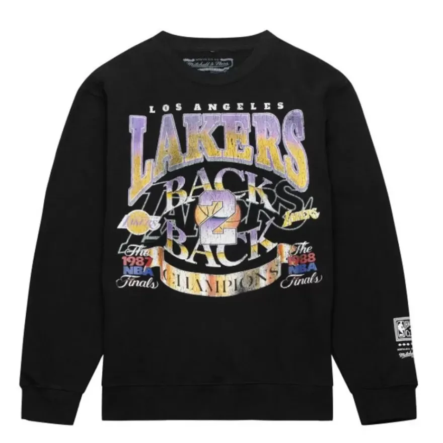 Mitchell & Ness Hoodies & Sweatshirts-Easy Cool Crewneck Sweatshirt Los Angeles Lakers