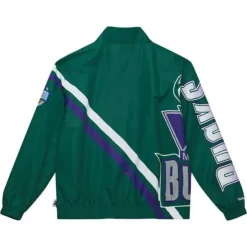 Mitchell & Ness Jackets & Outerwear-Exploded Logo Warm Up Jacket Milwaukee Bucks