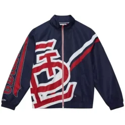 Mitchell & Ness Jackets & Outerwear-Exploded Logo Warm Up Jacket St. Louis Cardinals